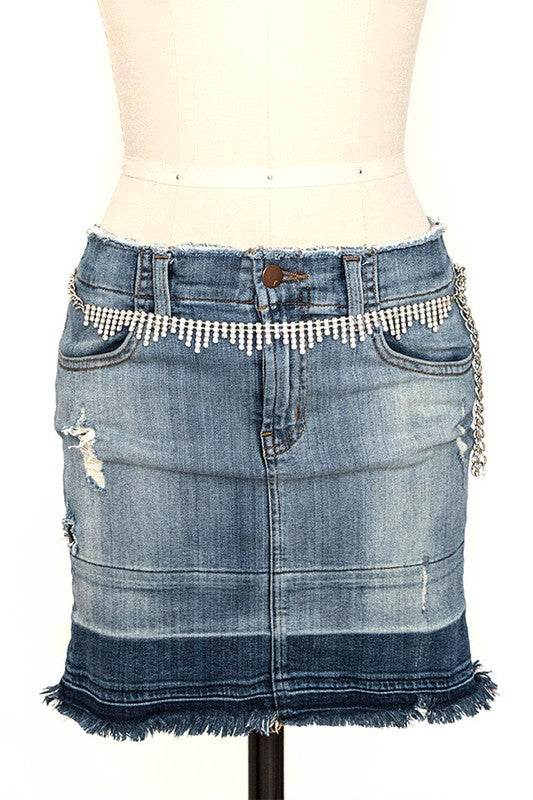 Sparkly Chevron Rhinestone Chain Belt