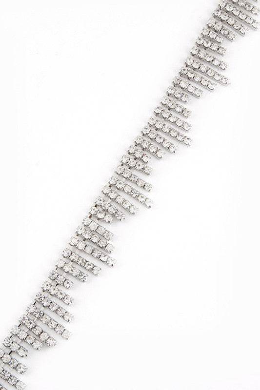 Sparkly Chevron Rhinestone Chain Belt
