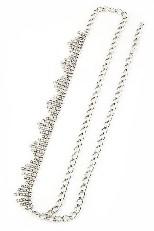 Sparkly Chevron Rhinestone Chain Belt