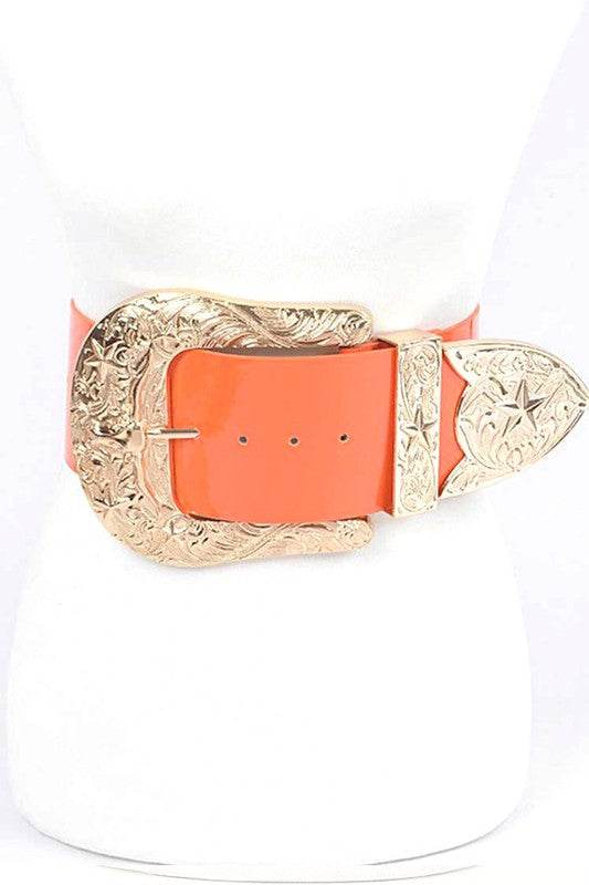 Plus Size Iconic Buckle Statement Patent Belt