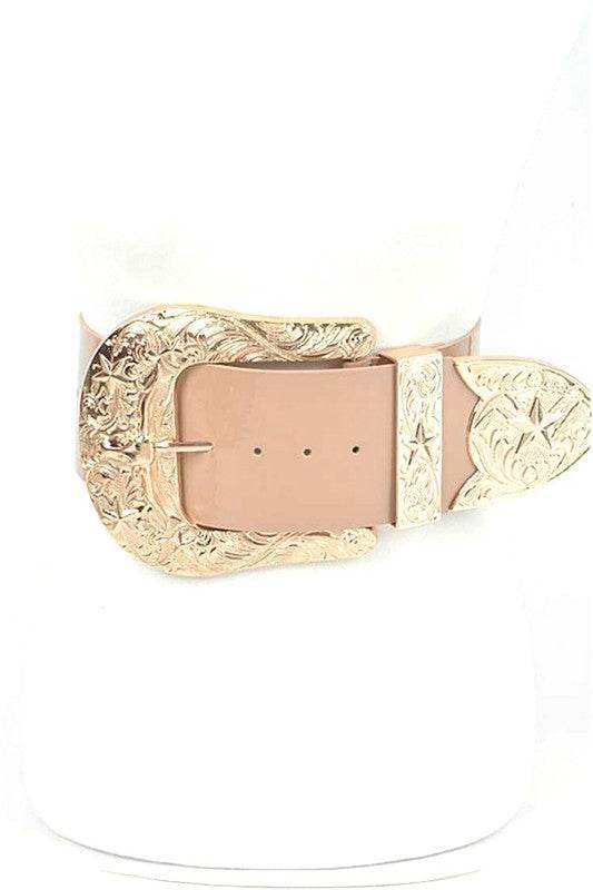 Plus Size Iconic Buckle Statement Patent Belt