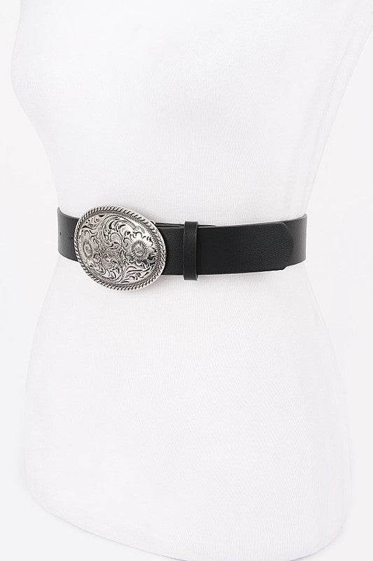 Engraved Western Buckle Fashion Belt