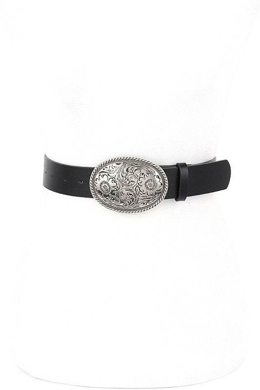 Engraved Western Buckle Fashion Belt