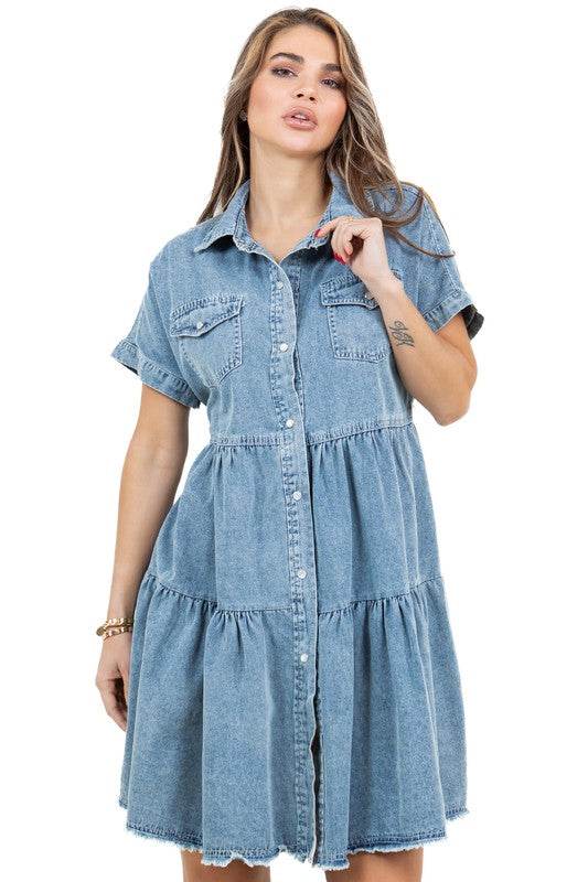 WOMEN FASHION DENIM DRESS