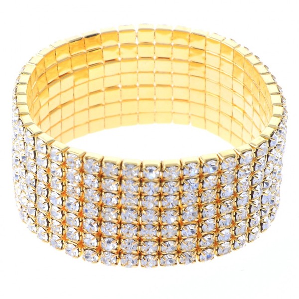 7 Row Strand Line Stretch Rhinestone Bracelet