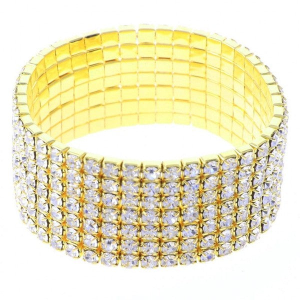 7 Row Strand Line Stretch Rhinestone Bracelet