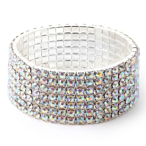7 Row Strand Line Stretch Rhinestone Bracelet