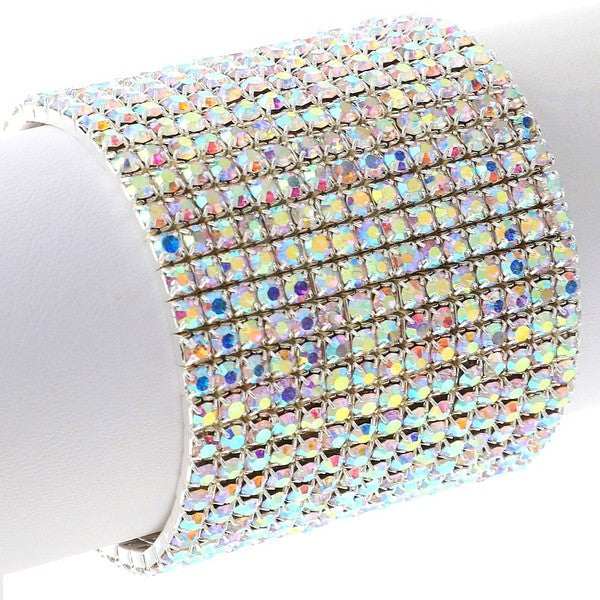 15 Row Strand Line Stretch Rhinestone Bracelet