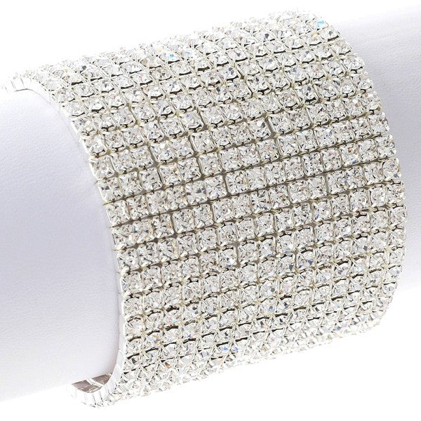 15 Row Strand Line Stretch Rhinestone Bracelet