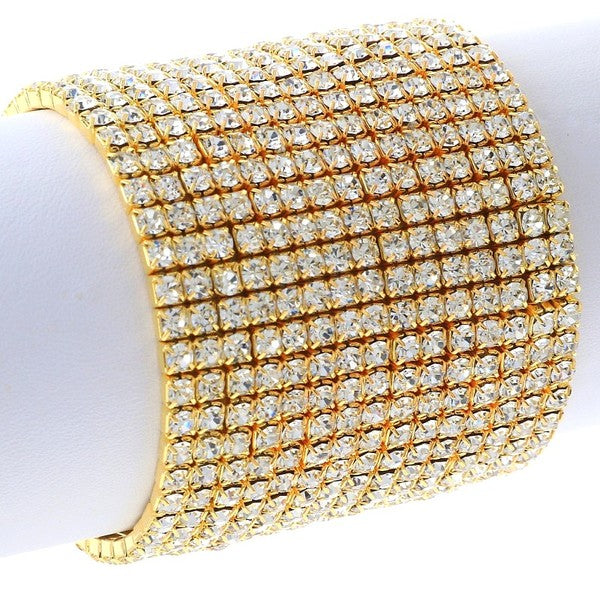 15 Row Strand Line Stretch Rhinestone Bracelet