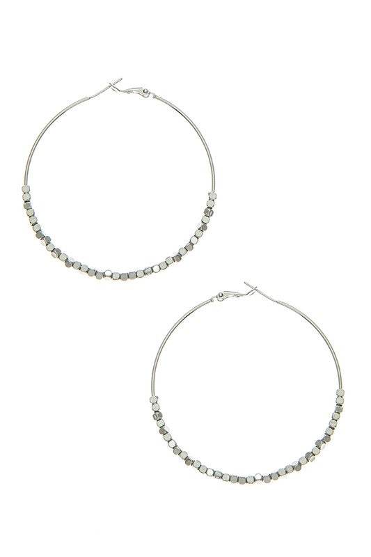 60MM Dainty Nugget Slider Hoop Earrings