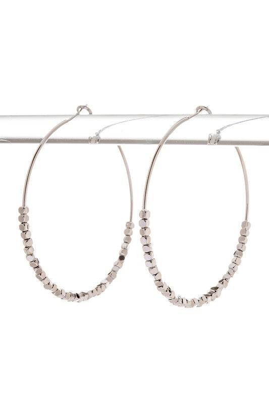 60MM Dainty Nugget Slider Hoop Earrings