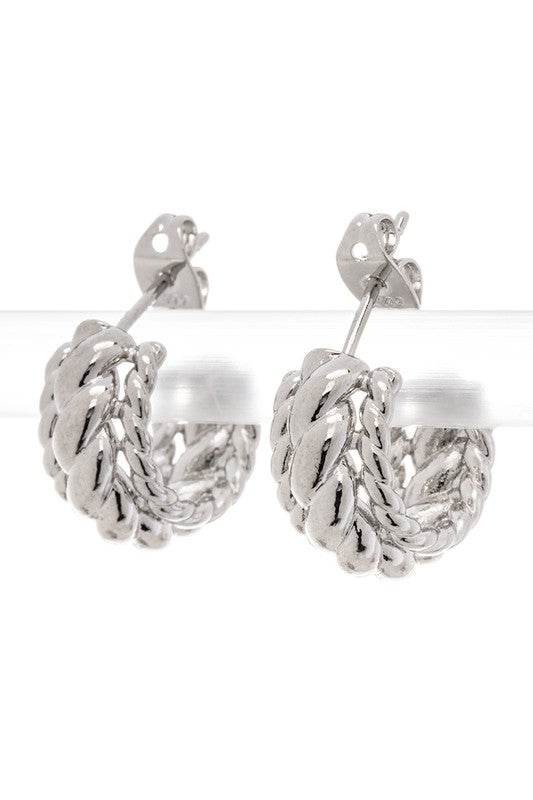 Scallop Texture Chunky Hoop Earings