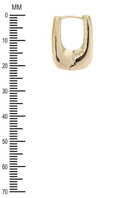 Chunky Square Drop Hoop Earrings