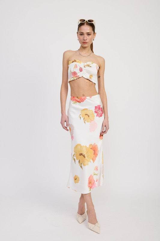 SMOCKED CROP TUBE TOP