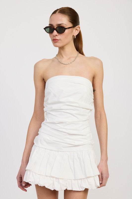 POPLIN TUBE DRESS WITH BACK TIE