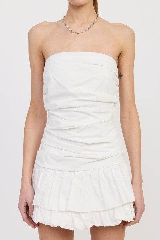POPLIN TUBE DRESS WITH BACK TIE
