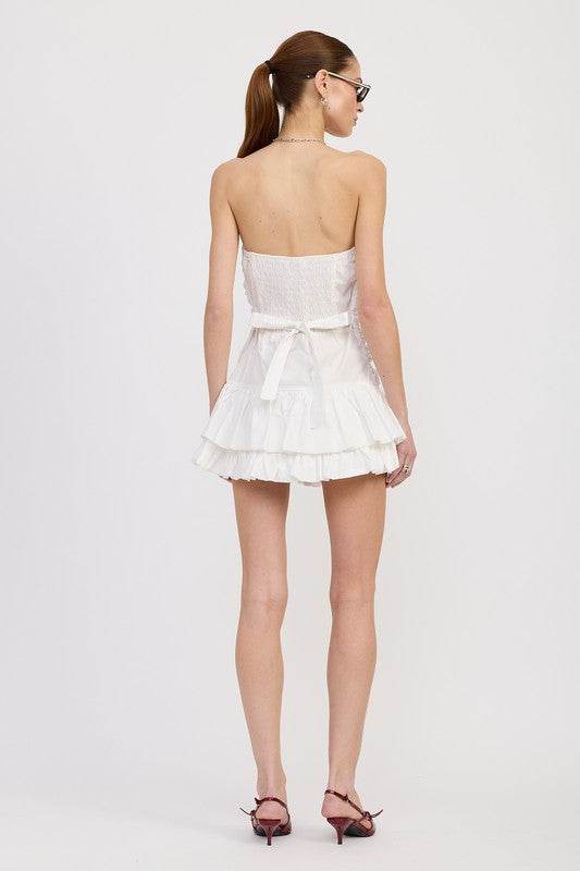 POPLIN TUBE DRESS WITH BACK TIE