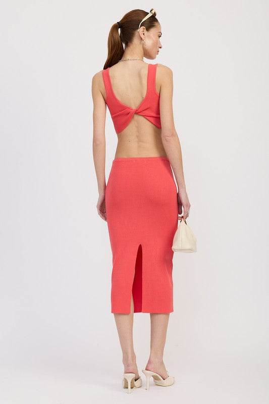 MID PENCIL SKIRT WITH SLIT