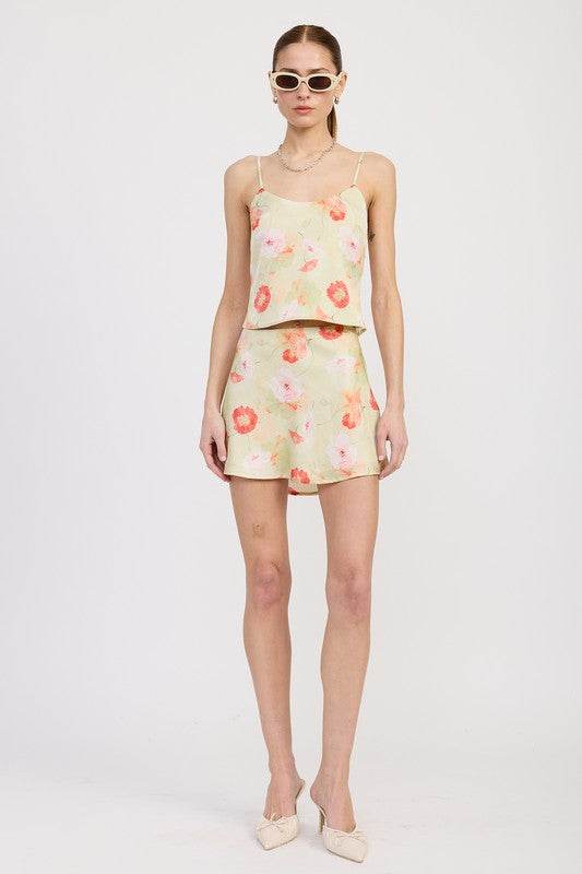 BIAS CUT MINI SATIN SKIRT