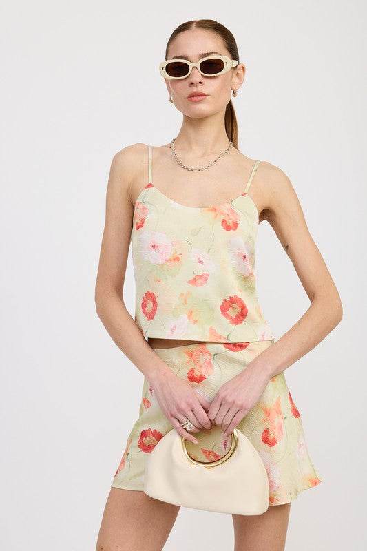 BIAS CUT MINI SATIN SKIRT