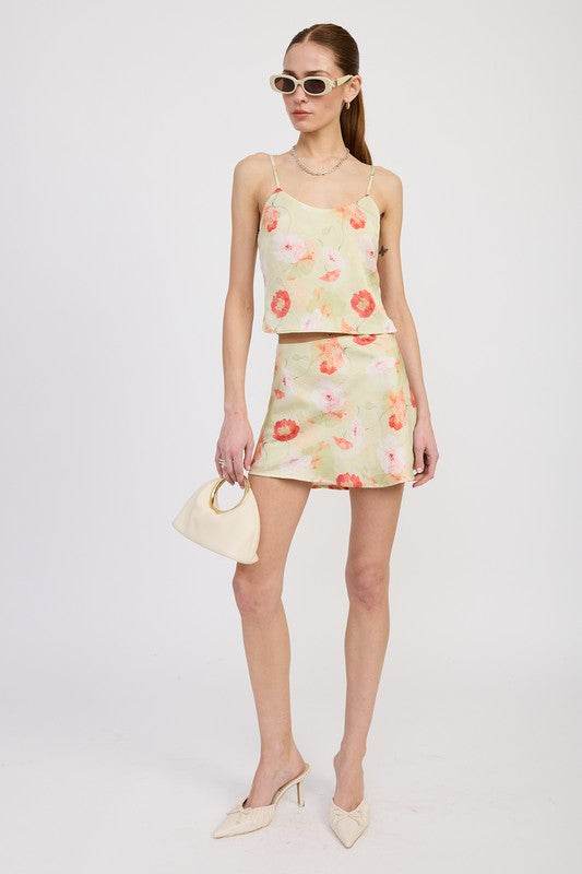BIAS CUT MINI SATIN SKIRT