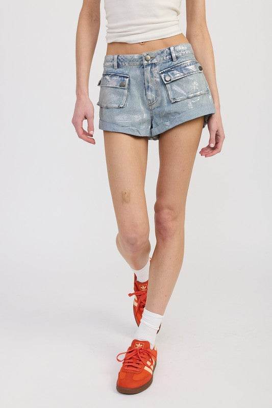 LOW WAIST DENIM SHORTS