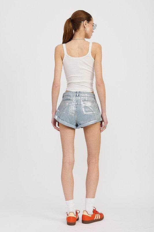 LOW WAIST DENIM SHORTS