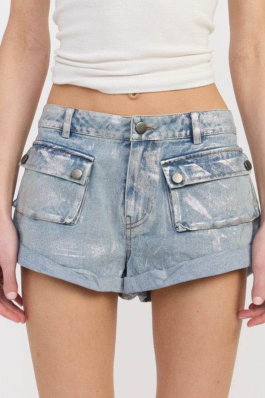 LOW WAIST DENIM SHORTS