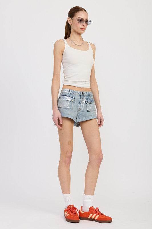 LOW WAIST DENIM SHORTS