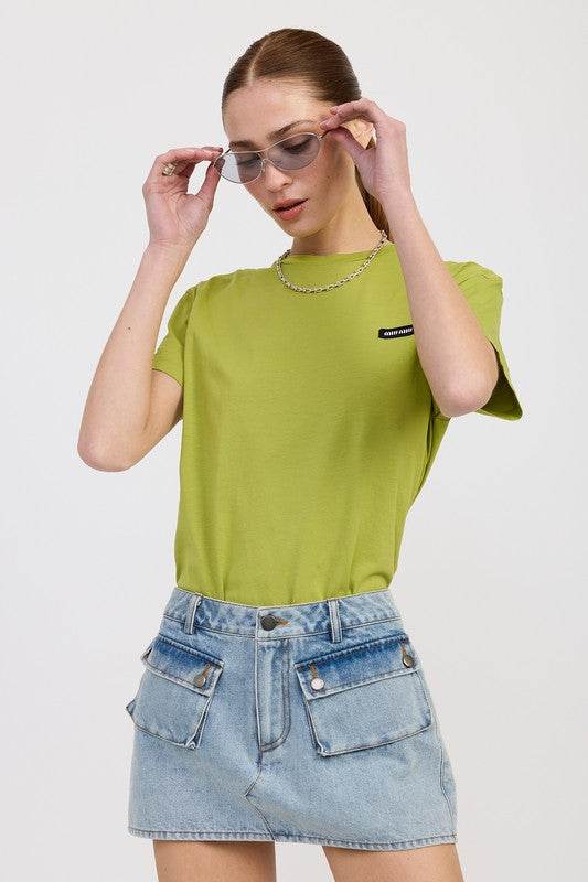 LOW WAIST DENIM MINI SKIRT WITH POCKETS