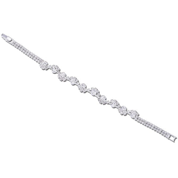 Zigzag Halo Rhinestone Link Foldover Barcelet
