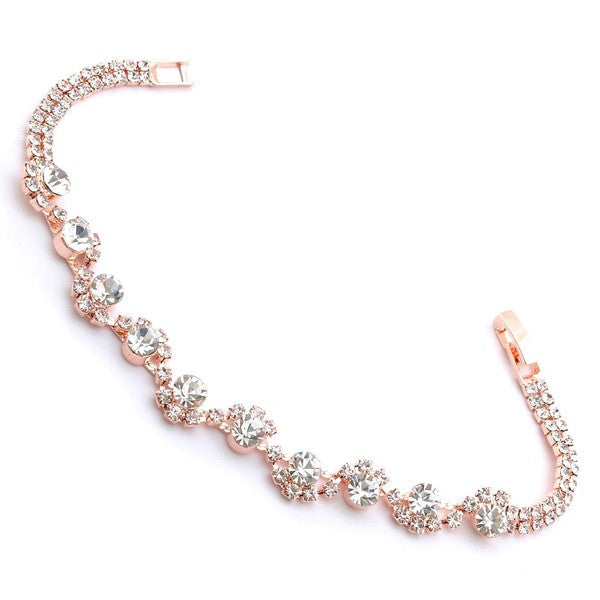 Zigzag Halo Rhinestone Link Foldover Barcelet