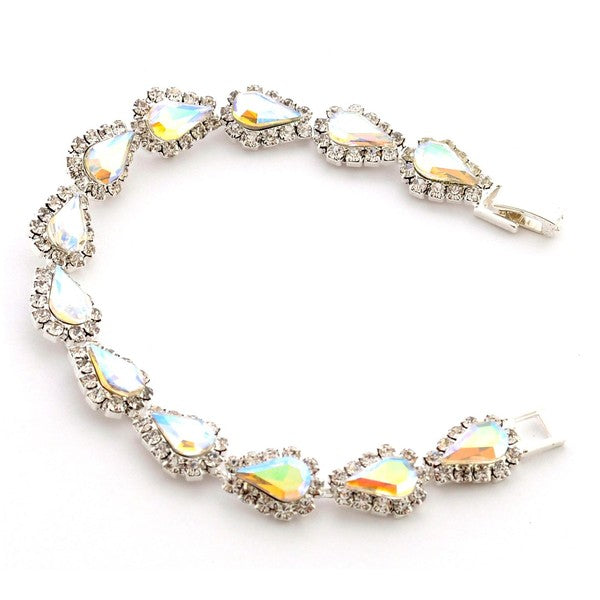 Bridal Rhinestone Wrapped Pear Bracelet