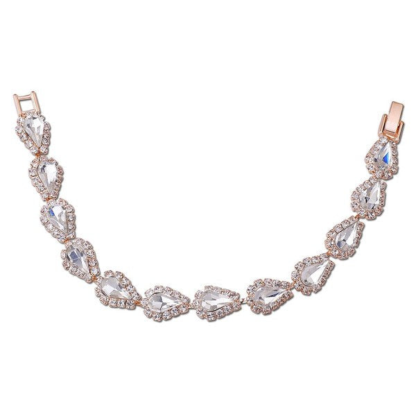 Bridal Rhinestone Wrapped Pear Bracelet
