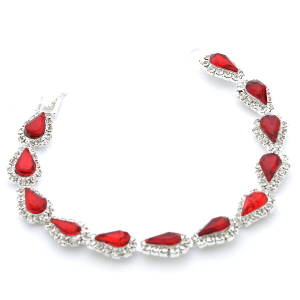 Bridal Rhinestone Wrapped Pear Bracelet