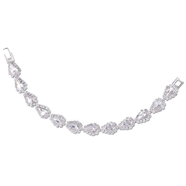 Bridal Rhinestone Wrapped Pear Bracelet
