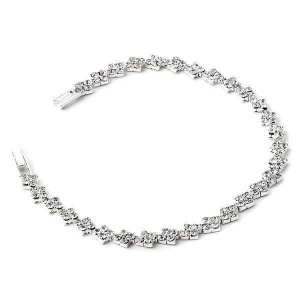 Continous Square Shape Clap over Link Bracelet