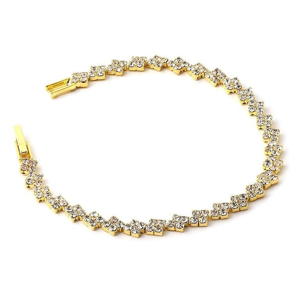 Continous Square Shape Clap over Link Bracelet