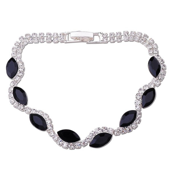 Zigzag Oval Shape Rhinestone Link Bracelet