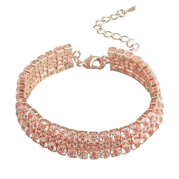 Stunning CZ 3 Line Link Bracelet