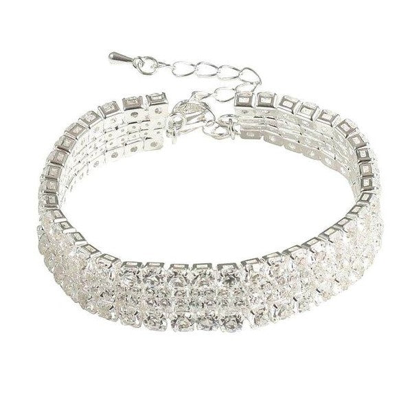 Stunning CZ 3 Line Link Bracelet