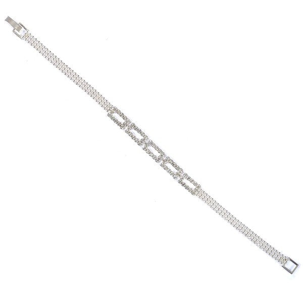 Square Shape Rhinestone Deco Bracelet