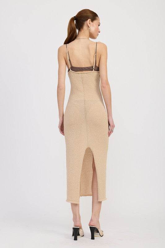 SPAGHETTI STRAP MIDI DRESS