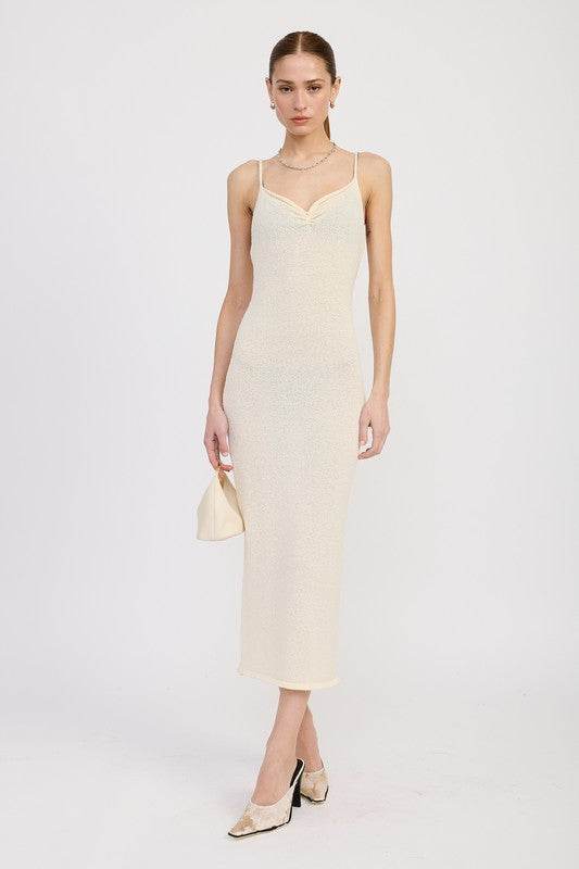 SPAGHETTI STRAP MIDI DRESS