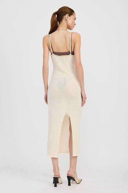 SPAGHETTI STRAP MIDI DRESS