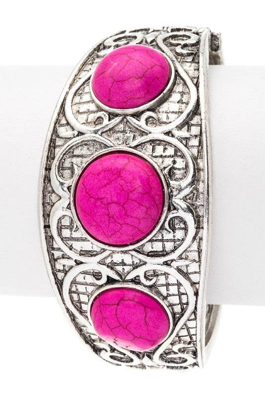 Stone Embossed Western Boho Bracelet