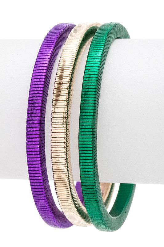 Mardi Gras 3 In 1 Stretchy Bracelet Set