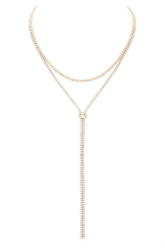 Layered Rhinestone Extra Fine Dainty Necklace