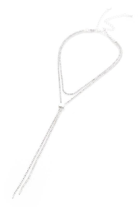 Layered Rhinestone Extra Fine Dainty Necklace